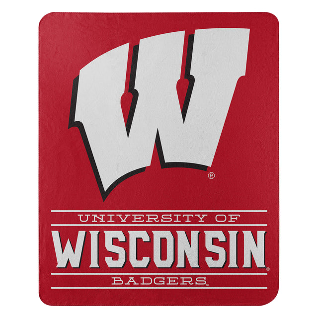 Manta de los Wisconsin Badgers de 50 x 60 pulgadas con diseño de control de vellón