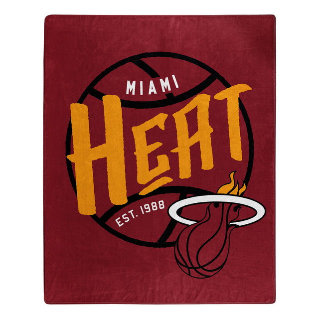 Manta Miami Heat 50x60 Diseño Raschel Blacktop