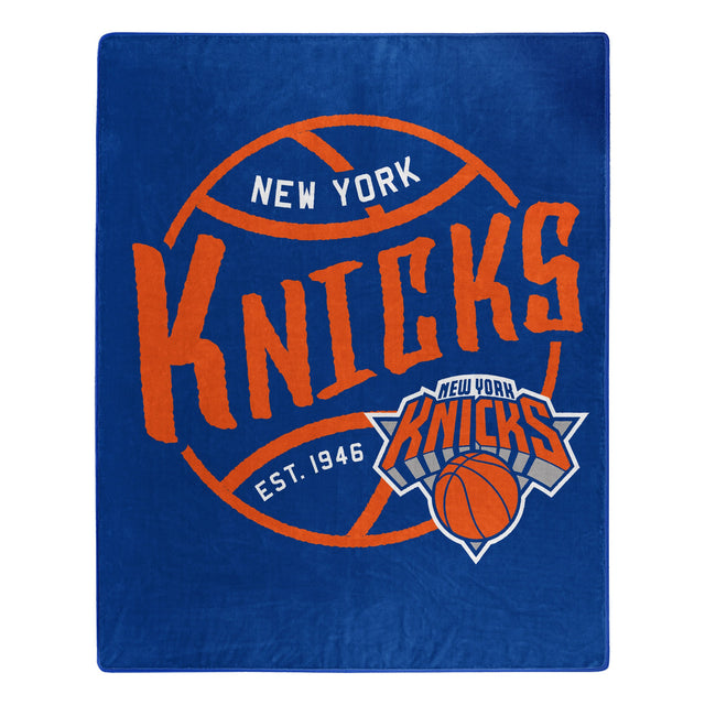 Manta de los New York Knicks de 50 x 60 pulgadas, diseño Raschel Blacktop