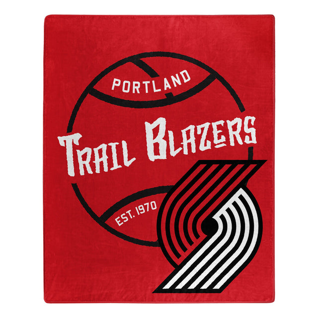 Portland Trail Blazers Blanket 50x60 Raschel Blacktop Design