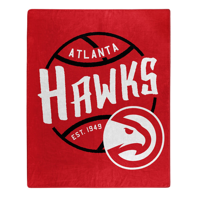 Manta de los Atlanta Hawks de 50 x 60 pulgadas, diseño Raschel Blacktop