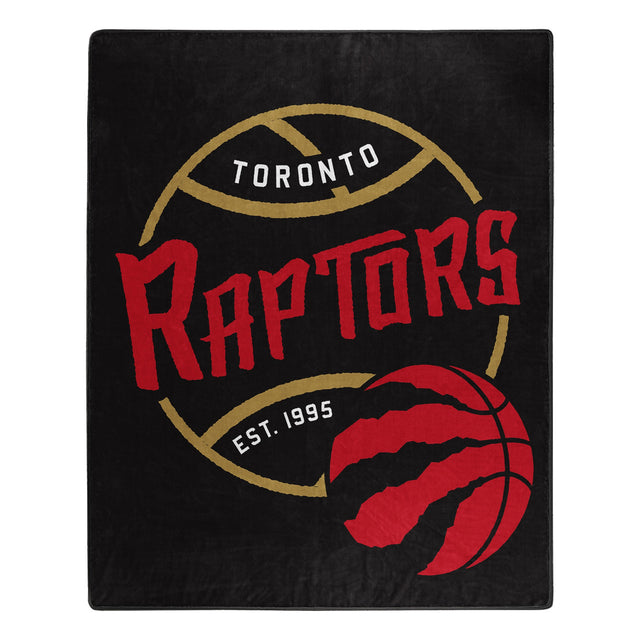 Manta de los Toronto Raptors de 50 x 60, diseño Raschel Blacktop