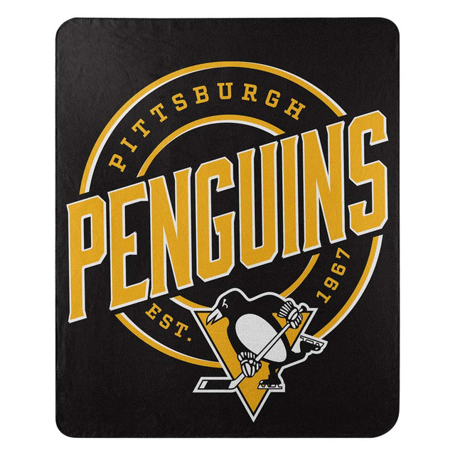 Manta de forro polar de los Pittsburgh Penguins de 50 x 60 pulgadas con diseño de campaña