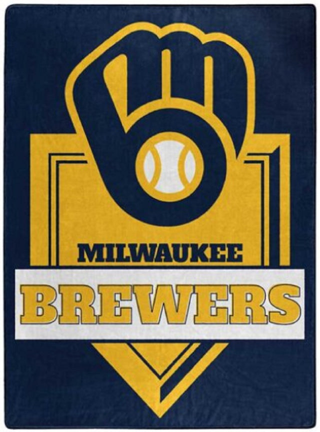 Manta de los Milwaukee Brewers de 60 x 80 cm, diseño de placa de home de Raschel