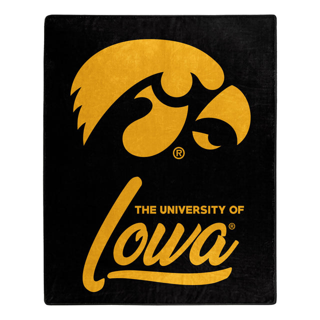 Manta de Iowa Hawkeyes de 50 x 60 pulgadas, diseño exclusivo de Raschel