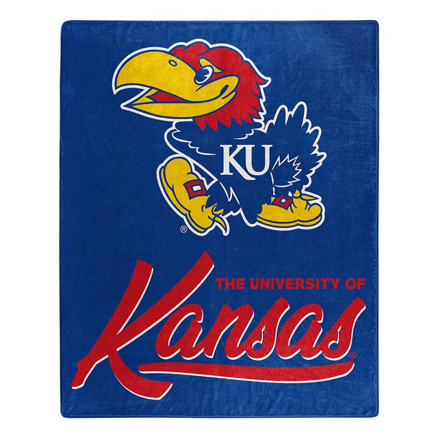 Manta de los Kansas Jayhawks de 50 x 60 con diseño exclusivo de Raschel