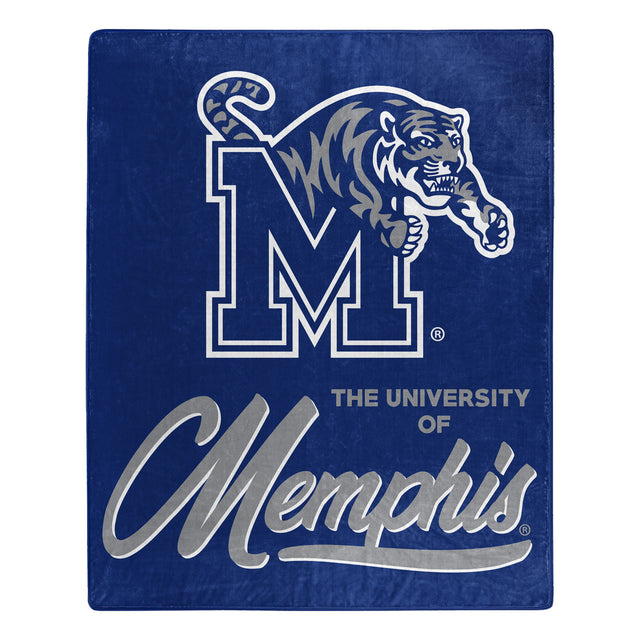 Manta de los Memphis Tigers de 50 x 60 pulgadas, diseño exclusivo de Raschel