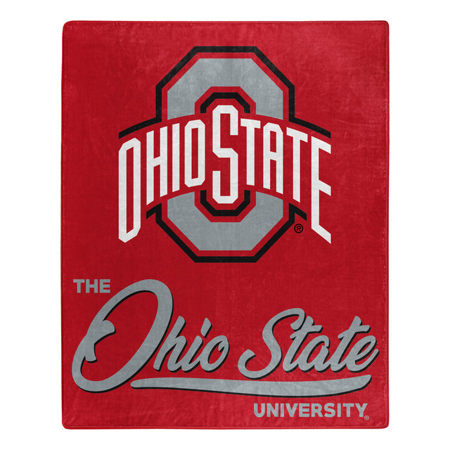 Manta de los Ohio State Buckeyes de 50 x 60 pulgadas, diseño exclusivo de Raschel