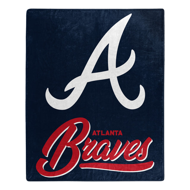 Manta de los Bravos de Atlanta de 50 x 60 pulgadas, diseño exclusivo de Raschel