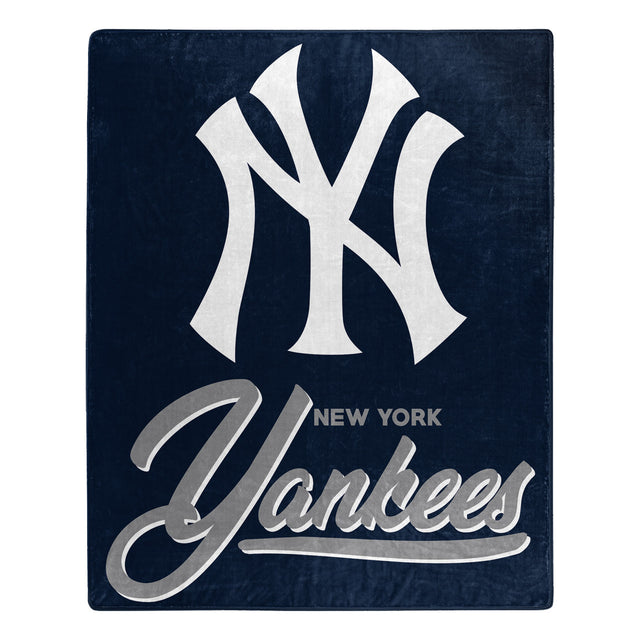 Manta de los Yankees de Nueva York de 50 x 60 pulgadas con diseño exclusivo de Raschel