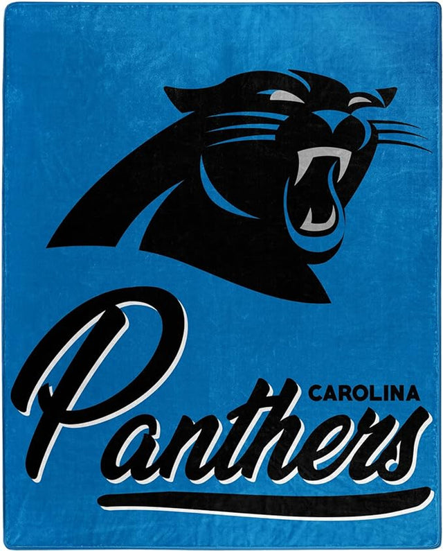 Manta de los Carolina Panthers de 50 x 60 pulgadas, diseño exclusivo de Raschel