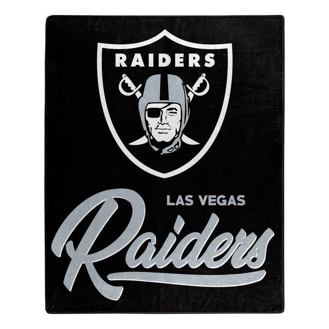 Manta de los Raiders de Las Vegas de 50 x 60 pulgadas con diseño exclusivo de Raschel