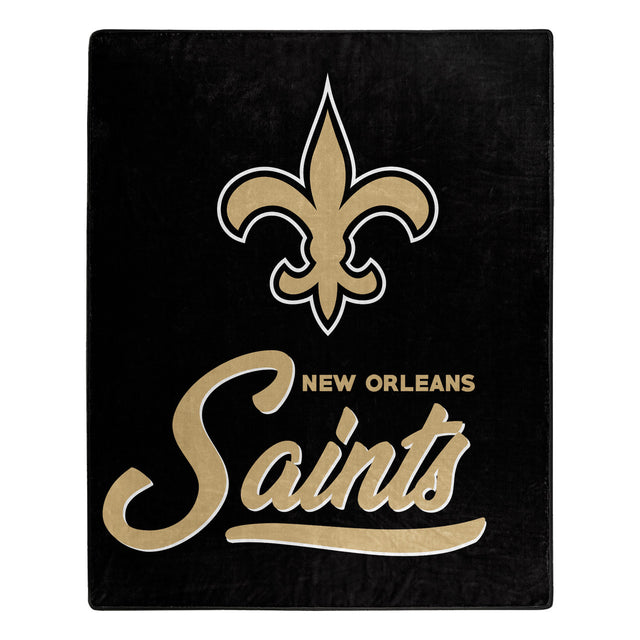 Manta de los New Orleans Saints de 50 x 60 pulgadas con diseño exclusivo de Raschel