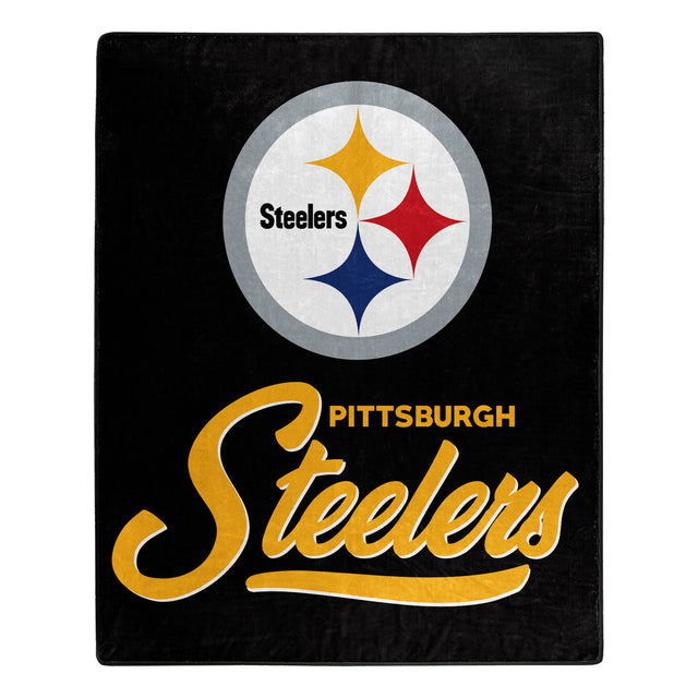 Manta de los Pittsburgh Steelers de 50 x 60 pulgadas con diseño exclusivo de Raschel