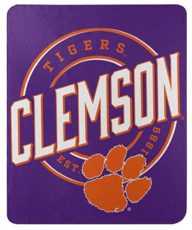 Manta de vellón Clemson Tigers 50x60 Diseño de campaña