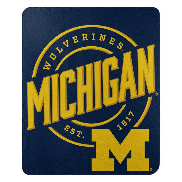 Manta de vellón de los Wolverines de Michigan, 50 x 60, diseño de campaña