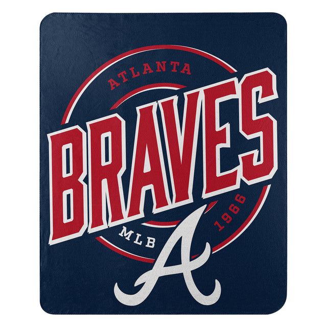 Manta de vellón de los Atlanta Braves de 50 x 60 pulgadas con diseño de campaña