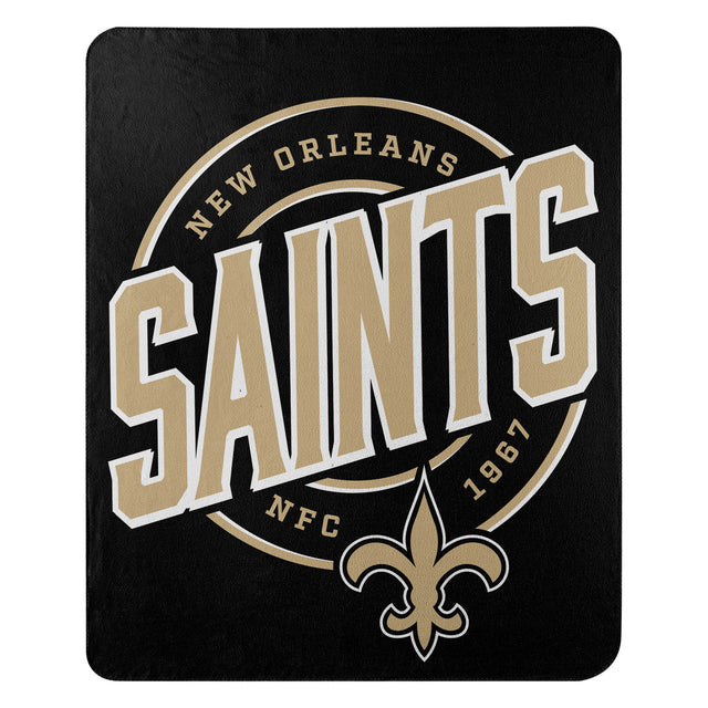 Manta de vellón de los New Orleans Saints de 50 x 60 pulgadas con diseño de campaña