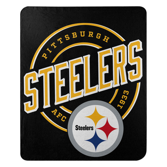 Manta de forro polar de los Pittsburgh Steelers de 50 x 60 pulgadas con diseño de campaña