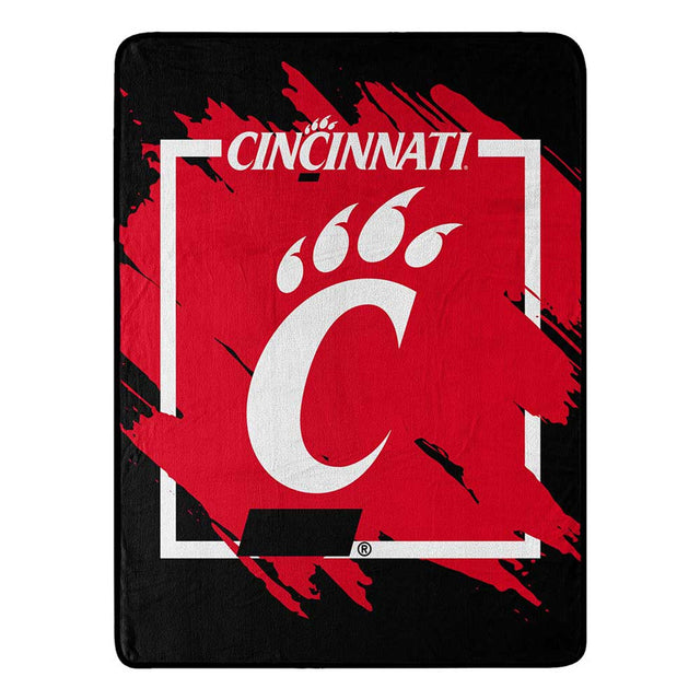 Manta Cincinnati Bearcats 46x60 Micro Raschel Diseño dimensional Enrollado