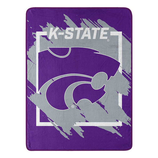 Manta de los Kansas State Wildcats de 46 x 60 con diseño dimensional Micro Raschel enrollada