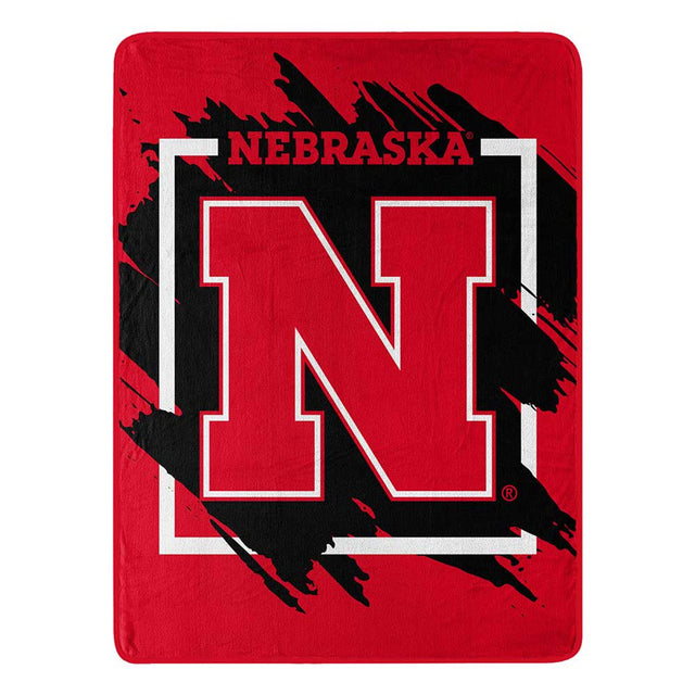 Manta de Nebraska Cornhuskers, diseño micro Raschel dimensional enrollada, 46 x 60