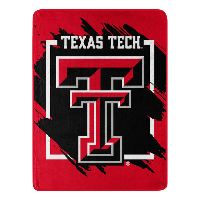 Manta de los Texas Tech Red Raiders de 46 x 60 con diseño dimensional Micro Raschel enrollada