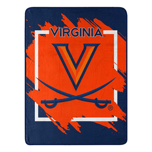 Manta Virginia Cavaliers 46x60 Micro Raschel Diseño dimensional Enrollado