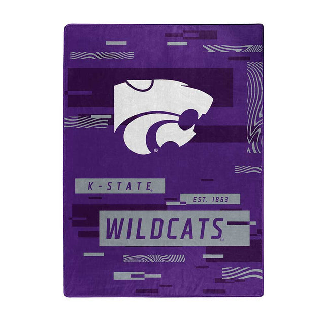 Manta de los Kansas State Wildcats de 60 x 80 pulgadas, diseño digitalizado de Raschel