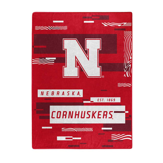 Manta de los Nebraska Cornhuskers de 60 x 80 pulgadas con diseño digitalizado de Raschel