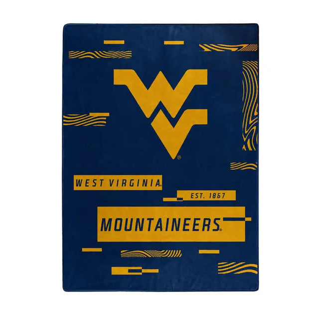 Manta de los West Virginia Mountaineers de 60 x 80 pulgadas, diseño digitalizado de Raschel