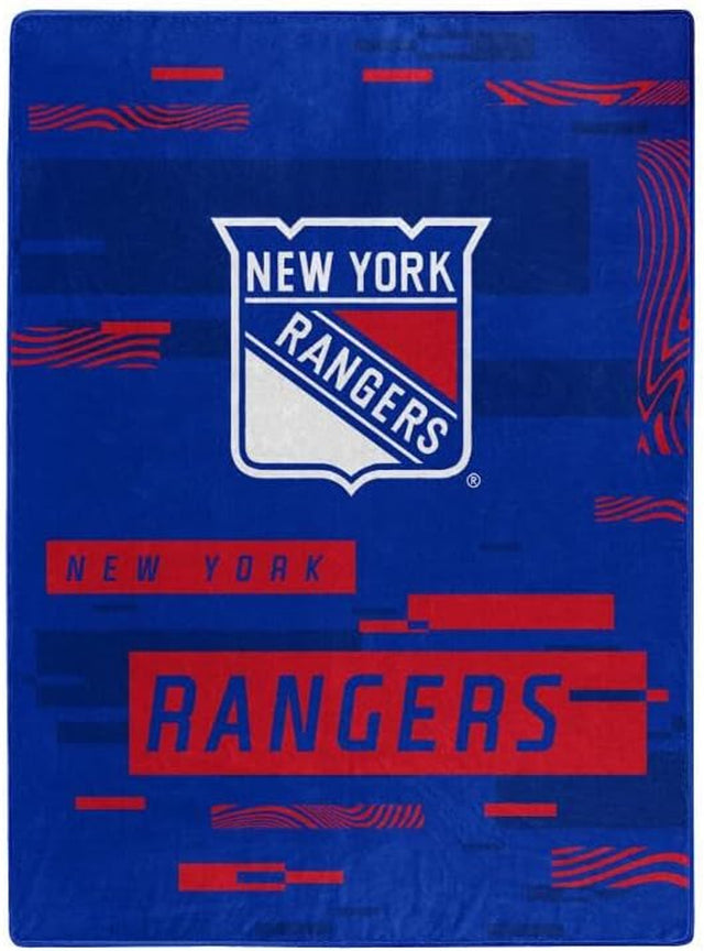 Manta de los New York Rangers de 60 x 80 pulgadas con diseño digitalizado de Raschel