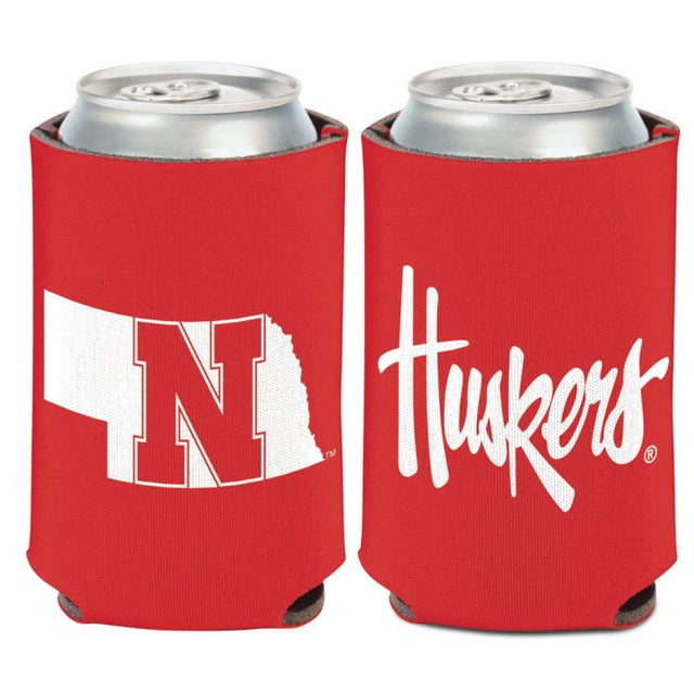 Enfriador de lata con logotipo principal de Nebraska Cornhuskers, 12 oz.