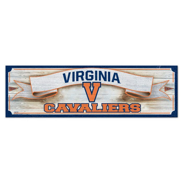 Virginia Cavaliers Vault Wood Sign 9" x 30"