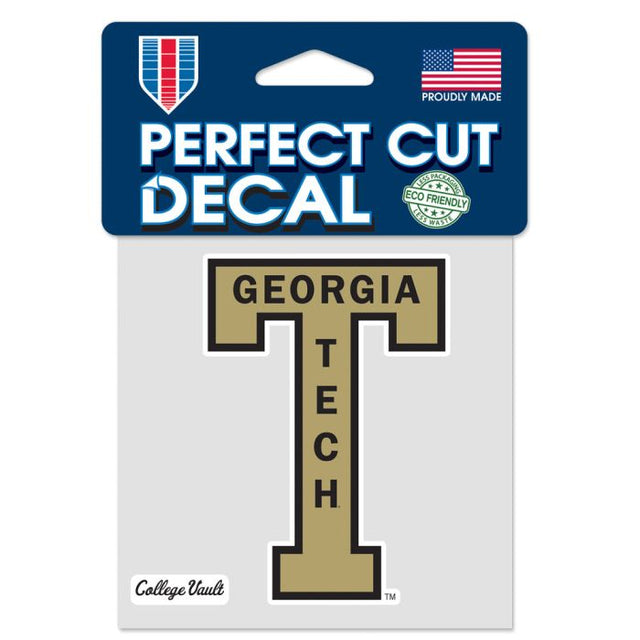 Georgia Tech Yellow Jackets /College Vault Perfect Cut Color Decal 4" x 4"