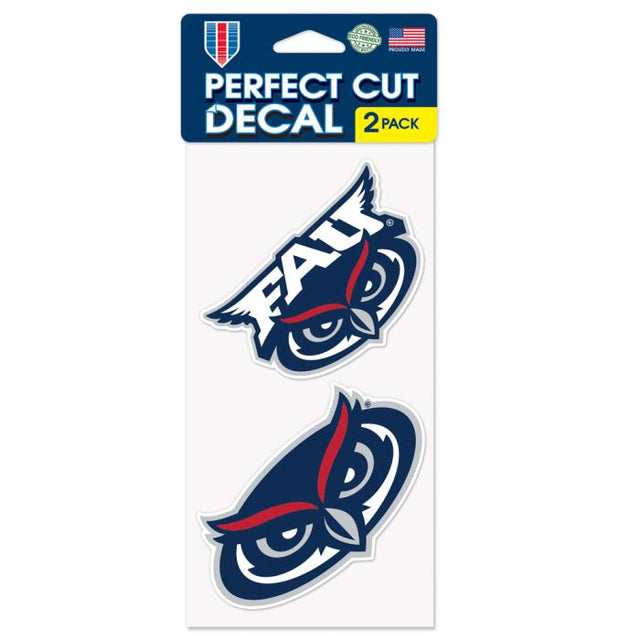 Florida Atlantic Owls Perfect Cut Decal Set of two 4"x8"