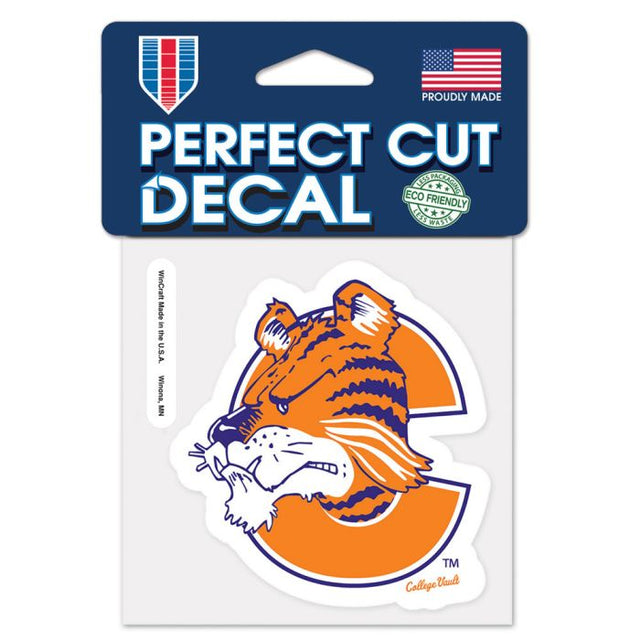 Calcomanía de color de corte perfecto de los Clemson Tigers/College Vault, 4" x 4"