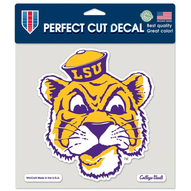 Calcomanía de color de corte perfecto de LSU Tigers/College Vault, 8" x 8"