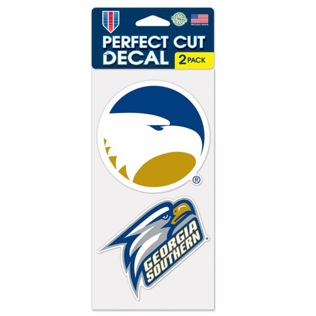 Juego de dos calcomanías de Georgia Southern Eagles Perfect Cut de 4" x 4"