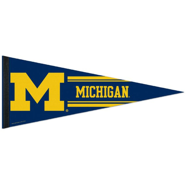 Banderín premium de los Wolverines de Michigan de 12" x 30"