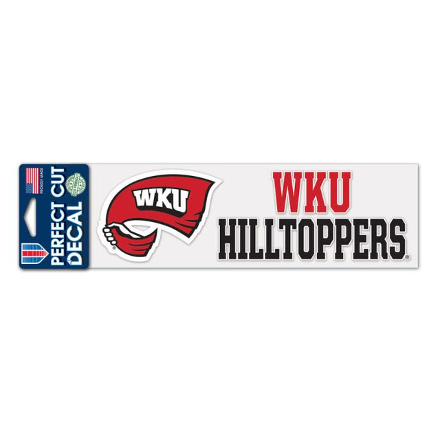 Calcomanías de corte perfecto STACKED de Western Kentucky Hilltoppers de 3" x 10"