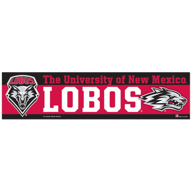 新墨西哥州 Lobos 保险杠条 3 英寸 x 12 英寸