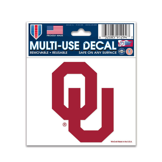 Calcomanía de los Oklahoma Sooners de 3 x 4 para usos múltiples