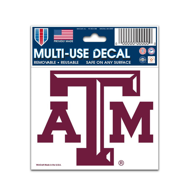 Calcomanía de 3 x 4 de Texas A&amp;M Aggies para usos múltiples