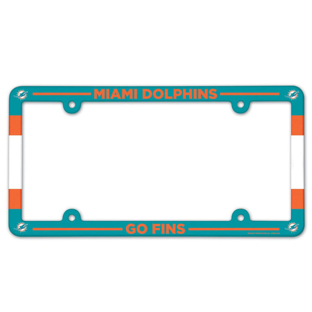 Miami Dolphins License Plate Frame Plastic Full Color Style