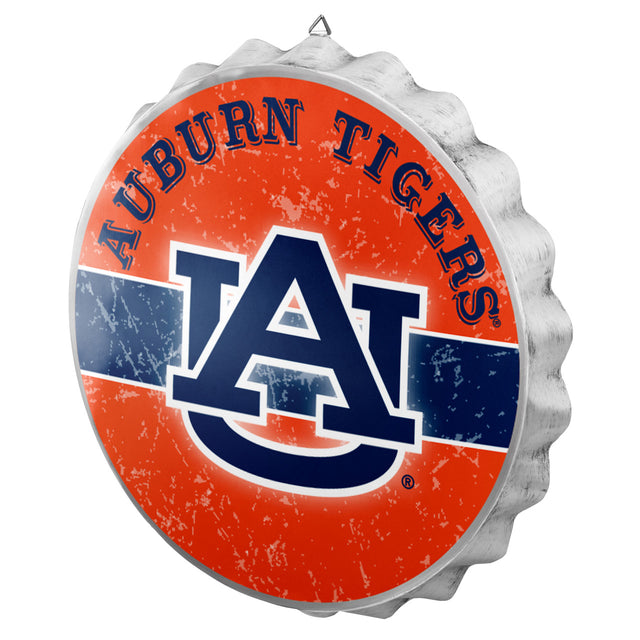 Auburn Tigers Sign Bottle Cap Style Distressed