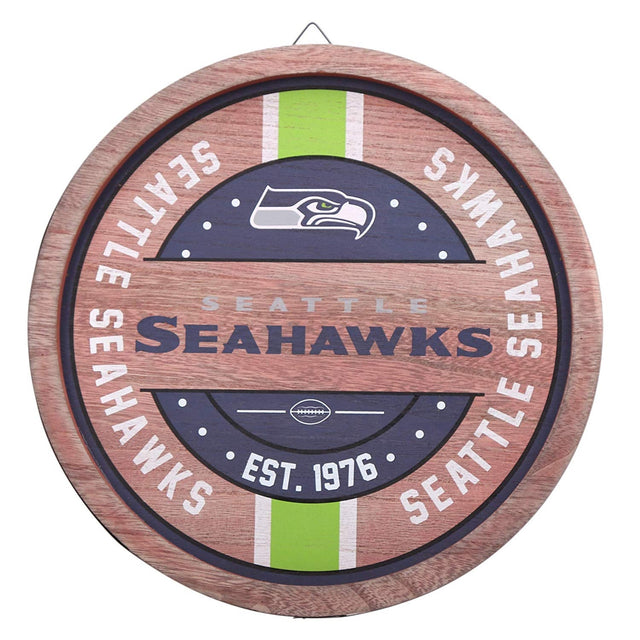 Letrero de madera con diseño de barril de los Seattle Seahawks