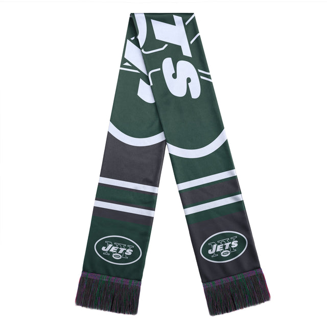 Bufanda de los New York Jets con diseño de logotipo grande y bloques de colores