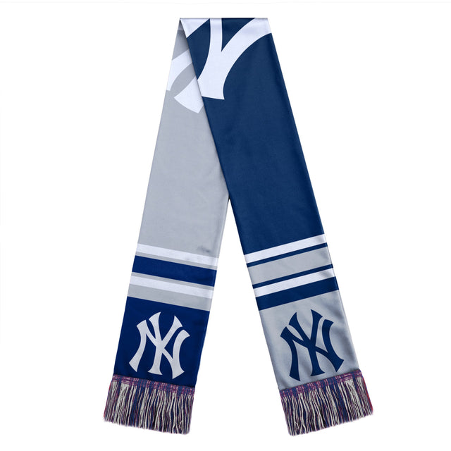 Bufanda de los Yankees de Nueva York con diseño de logotipo grande y bloques de colores