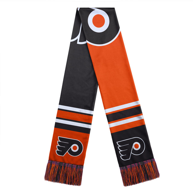 Bufanda de los Philadelphia Flyers con diseño de logotipo grande y bloques de colores